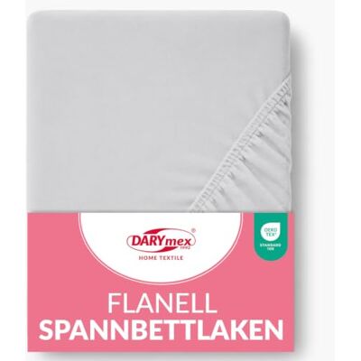DARYmex Flanell Spannbettlaken mit Gummizug, 160 g/m2, Asche, 220x200 cm Warmes Spannbetttuch für Herbst und Winter, 100% Baumwolle, flauschig, OEKO-TEX, Flanellbettwäsche DARYmex Flanell Spannbettlaken mit Gummizug, 160 g/m2, Asche, 220x200 cm Warmes Spannbetttuch für Herbst und Winter, 100% Baumwolle, flauschig, OEKO-TEX, Flanellbettwäsche