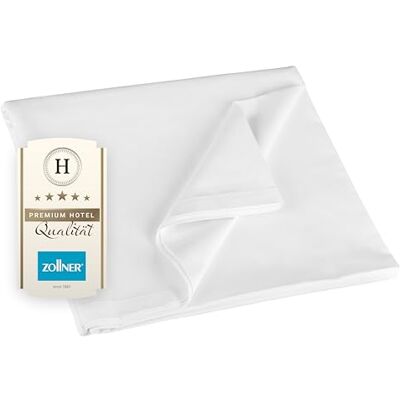 ZOLLNER Bettlaken oder Bettdecke für den Sommer aus Reiner Baumwolle 300x300 cm in weiß dichte Renforcé-Qualität ohne Gummizug Hotelqualität ZOLLNER Bettlaken oder Bettdecke für den Sommer aus Reiner Baumwolle 300x300 cm in weiß dichte Renforcé-Qualität ohne Gummizug Hotelqualität