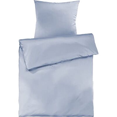 Pure Mako Satin Bettwäsche hellblau 135 x 200 cm mit Kissenbezug 80 x 80 cm aus 100% Baumwolle Traumhaft weiches Mako Satin Bettwäsche Set in Uni Pure Mako Satin Bettwäsche hellblau 135 x 200 cm mit Kissenbezug 80 x 80 cm aus 100% Baumwolle Traumhaft weiches Mako Satin Bettwäsche Set in Uni