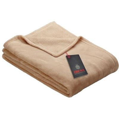 Ibena Kuscheldecke Olbia 130x180 cm flauschig, warm & waschbar, Fleecedecke beige einfarbig Ibena Kuscheldecke Olbia 130x180 cm flauschig, warm & waschbar, Fleecedecke beige einfarbig