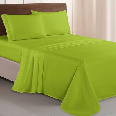 Elegant Comfort Luxuriöses 1500 Premium-Bettwäsche-Set aus Mikrofaser in Hotelqualität, dreireihig, Bestickt, weichstes 4-teiliges Bettlaken-Set, Knitter- und lichtbeständig, Twin/Twin XL, Limette Elegant Comfort Luxuriöses 1500 Premium-Bettwäsche-Set aus Mikrofaser in Hotelqualität, dreireihig, Bestickt, weichstes 4-teiliges Bettlaken-Set, Knitter- und lichtbeständig, Twin/Twin XL, Limette