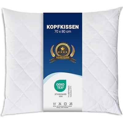 ZOLLNER 2er Set Kopfkissen 70x80 cm mit Reißverschluss – Individuell anpassbare Füllung aus Synthetikfasern bis 95°C waschbar Bezug aus Baumwollmischung Hotelqualität ZOLLNER 2er Set Kopfkissen 70x80 cm mit Reißverschluss – Individuell anpassbare Füllung aus Synthetikfasern bis 95°C waschbar Bezug aus Baumwollmischung Hotelqualität