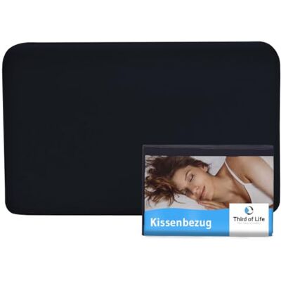 Third of Life Kissenbezug 40x25 Schwarz Einzelpack für VOLAR Reisekissen Mako-Baumwolle (Double Jersey), Bügelfrei & trocknergeeignet, Kissenhülle mit Reißverschluss, Oeko-Tex Zertifiziert Third of Life Kissenbezug 40x25 Schwarz Einzelpack für VOLAR Reisekissen Mako-Baumwolle (Double Jersey), Bügelfrei & trocknergeeignet, Kissenhülle mit Reißverschluss, Oeko-Tex Zertifiziert