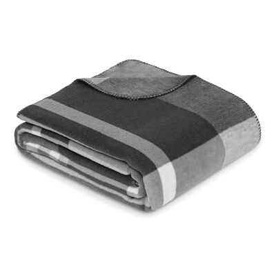 Ibena Falkland Decke 150x200 cm Baumwollmix weich, warm & waschbar, Kuscheldecke grau kariert Ibena Falkland Decke 150x200 cm Baumwollmix weich, warm & waschbar, Kuscheldecke grau kariert