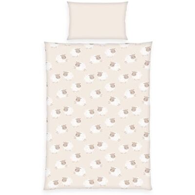 Herding babybest Flanell-Bettwäsche Schäfchen, 1 Kisssenbezug 40x60 cm, 1Deckenbezug 100x135 cm 100% Flanell/Baumwolle, Beige Herding babybest Flanell-Bettwäsche Schäfchen, 1 Kisssenbezug 40x60 cm, 1Deckenbezug 100x135 cm 100% Flanell/Baumwolle, Beige