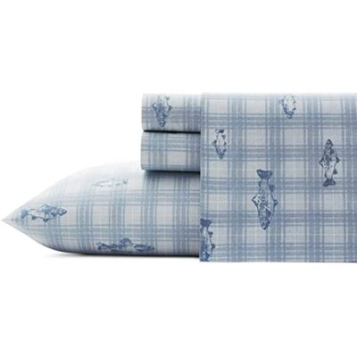 Eddie Bauer Queen-Size-Bettlaken, Baumwoll-Perkal-Bettwäsche-Set, knackige und Coole Heimdekoration (Methow Plaid Blue, Queensize) Eddie Bauer Queen-Size-Bettlaken, Baumwoll-Perkal-Bettwäsche-Set, knackige und Coole Heimdekoration (Methow Plaid Blue, Queensize)