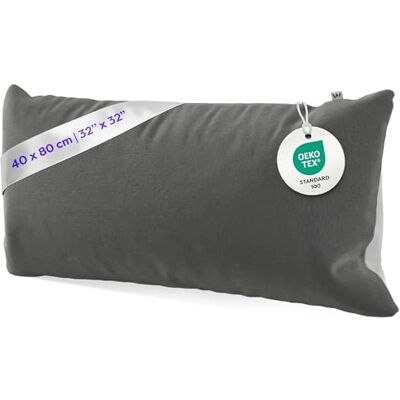 Wolkenfeld Kissenbezug 40x80 Baumwolle Reforcè Oeko-TEX – Kopfkissenbezug 40x80 Mit Verdecktem Reißverschluss – Atmungsaktive Kissenhülle, Hautfreundlich & Pflegeleicht – Hellgrau/Dunkelgrau Wolkenfeld Kissenbezug 40x80 Baumwolle Reforcè Oeko-TEX – Kopfkissenbezug 40x80 Mit Verdecktem Reißverschluss – Atmungsaktive Kissenhülle, Hautfreundlich & Pflegeleicht – Hellgrau/Dunkelgrau