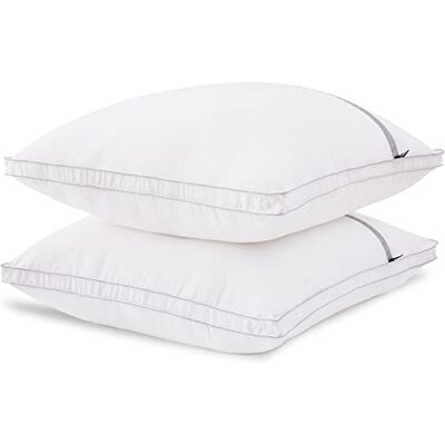 BedStory Kopfkissen 80x80, 2er Set Waschbare Kissen aus 1500g Mikrofaser, Hotel Qualität Kopfkissen mit Flanellstreifenbesatz, Geeignet für Seitenschläfer, Rückenschläfer und Bauchschläfer, Weiß BedStory Kopfkissen 80x80, 2er Set Waschbare Kissen aus 1500g Mikrofaser, Hotel Qualität Kopfkissen mit Flanellstreifenbesatz, Geeignet für Seitenschläfer, Rückenschläfer und Bauchschläfer, Weiß