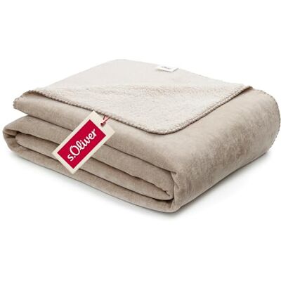 S. Oliver Lounge Decke 150x200 cm beige Polyesterflausch weich & kuschelig super waschbare, warme & flauschige Sofadecke, OEKO-TEX® geprüft zweiseitig Kuscheldecke, Wolldecke, Tagesdecke, Sofadecke S. Oliver Lounge Decke 150x200 cm beige Polyesterflausch weich & kuschelig super waschbare, warme & flauschige Sofadecke, OEKO-TEX® geprüft zweiseitig Kuscheldecke, Wolldecke, Tagesdecke, Sofadecke