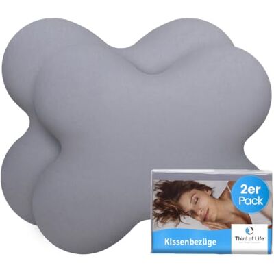 Third of Life Kissenbezug Hellgrau Doppelpack für ACAMAR Seitenschläfer-Kissen Mako-Baumwolle (Double Jersey), Bügelfrei & trocknergeeignet, Kissenhüllen 2er Set mit Reißverschluss, Oeko-Tex Zertifiziert Third of Life Kissenbezug Hellgrau Doppelpack für ACAMAR Seitenschläfer-Kissen Mako-Baumwolle (Double Jersey), Bügelfrei & trocknergeeignet, Kissenhüllen 2er Set mit Reißverschluss, Oeko-Tex Zertifiziert