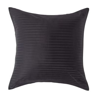 Homescapes 2er-Set Damast Kissenbezug 60x60 cm schwarz mit Satin-Streifen & Reißverschluss, 100% ägyptische Baumwolle, Fadendichte 330 Homescapes 2er-Set Damast Kissenbezug 60x60 cm schwarz mit Satin-Streifen & Reißverschluss, 100% ägyptische Baumwolle, Fadendichte 330