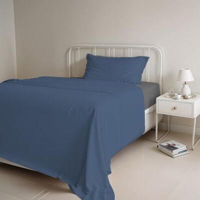 Italian Bed Linen Natural Color Bettwäsche Set, 100% Baumwolle, Avio/Rauch, Kleine doppelte Italian Bed Linen Natural Color Bettwäsche Set, 100% Baumwolle, Avio/Rauch, Kleine doppelte