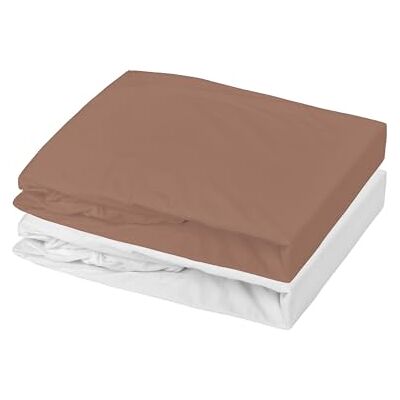 DODO Mon P Set mit 1 ALESE PU + 1 Spannbettlaken, Weiß/Braun, 70 x 140 cm DODO Mon P Set mit 1 ALESE PU + 1 Spannbettlaken, Weiß/Braun, 70 x 140 cm