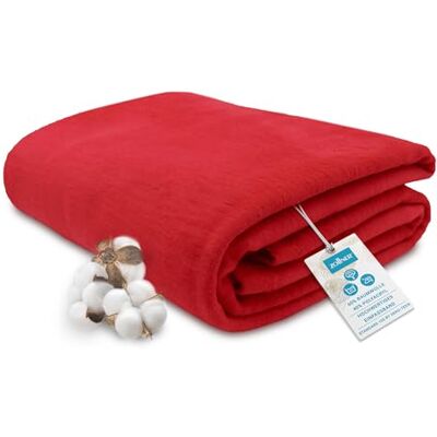ZOLLNER Kuscheldecke flauschig in 150x200 cm weiche und langlebige Sofadecke in rot waschbar bis 40°C Mischgewebe mit elegantem Einfassband Hotelqualität Oeko Tex® Zertifiziert ZOLLNER Kuscheldecke flauschig in 150x200 cm weiche und langlebige Sofadecke in rot waschbar bis 40°C Mischgewebe mit elegantem Einfassband Hotelqualität Oeko Tex® Zertifiziert