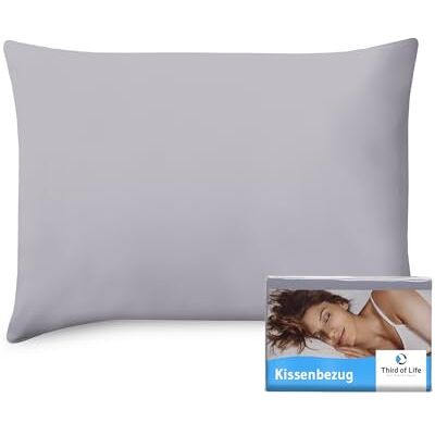 Third of Life Kissenbezug 50x70 cm Hellgrau Einzelpack, Mit Premium Mako-Baumwolle Double Jersey, Kissenhülle für 50 x 70 Kissen, Pillow case für Seitenschläferkissen, Oeko-Tex zertifizierter Polsterbezug Third of Life Kissenbezug 50x70 cm Hellgrau Einzelpack, Mit Premium Mako-Baumwolle Double Jersey, Kissenhülle für 50 x 70 Kissen, Pillow case für Seitenschläferkissen, Oeko-Tex zertifizierter Polsterbezug