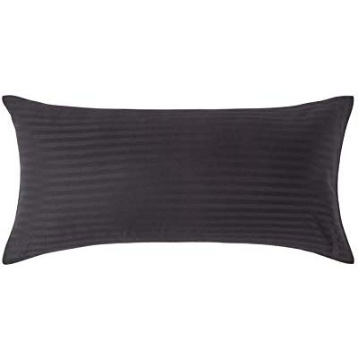 Homescapes 2er-Set Damast Kissenbezug 40x80 cm schwarz mit Satin-Streifen & Reißverschluss, 100% ägyptische Baumwolle, Fadendichte 330 Homescapes 2er-Set Damast Kissenbezug 40x80 cm schwarz mit Satin-Streifen & Reißverschluss, 100% ägyptische Baumwolle, Fadendichte 330