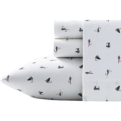 Eddie Bauer Bettwäsche-Set für Doppelbett, Baumwollperkal, frische und Coole Heimdekoration (Fliegenfischen, Weiß, Doppelbett) Eddie Bauer Bettwäsche-Set für Doppelbett, Baumwollperkal, frische und Coole Heimdekoration (Fliegenfischen, Weiß, Doppelbett)