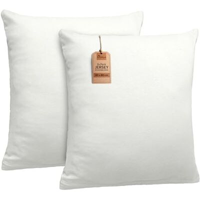 NatureMark 2er Set Jersey Kissenbezüge – Elastisch, weich, atmungsaktiv und hautfreundlich – Waschbare Kissenhülle 80x80 – Natur/Creme NatureMark 2er Set Jersey Kissenbezüge – Elastisch, weich, atmungsaktiv und hautfreundlich – Waschbare Kissenhülle 80x80 – Natur/Creme
