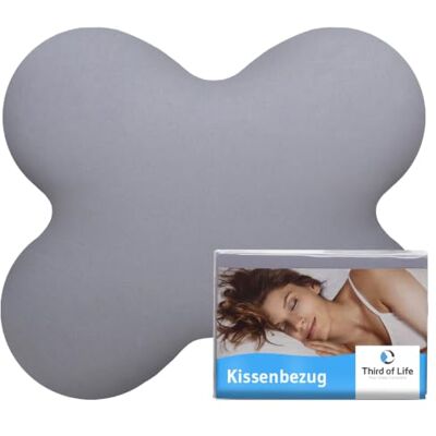 Third of Life Kissenbezug Hellgrau Einzelpack, perfekt für Seitenschläfer-Kissen ACAMAR Mako-Baumwolle (Double Jersey), Bügelfrei & trocknergeeignet, Kissenhülle mit Reißverschluss, Oeko-Tex Zertifiziert Third of Life Kissenbezug Hellgrau Einzelpack, perfekt für Seitenschläfer-Kissen ACAMAR Mako-Baumwolle (Double Jersey), Bügelfrei & trocknergeeignet, Kissenhülle mit Reißverschluss, Oeko-Tex Zertifiziert