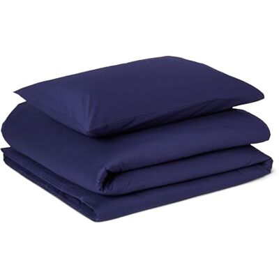 Amazon Bettwäsche-Set, 100% Bio-Baumwolle, GOTS- & OEKO-TEX-Zertifiziert, Bettbezug 135cm x 200cm & 1 Kissenbezug 50cm x 80cm, 2-teilig, Marineblau Amazon Bettwäsche-Set, 100% Bio-Baumwolle, GOTS- & OEKO-TEX-Zertifiziert, Bettbezug 135cm x 200cm & 1 Kissenbezug 50cm x 80cm, 2-teilig, Marineblau