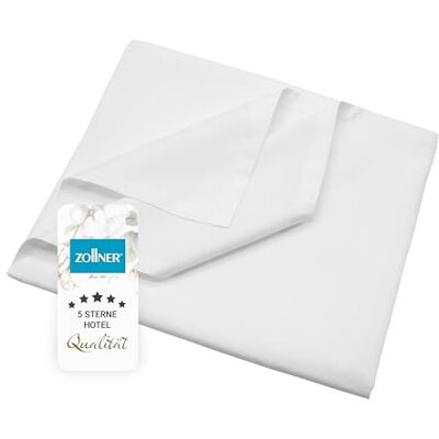 ZOLLNER Linon Bettlaken ohne Gummizug Bettdecke für den Sommer aus Reiner Baumwolle 260x300 cm weiß Hotelqualität ZOLLNER Linon Bettlaken ohne Gummizug Bettdecke für den Sommer aus Reiner Baumwolle 260x300 cm weiß Hotelqualität