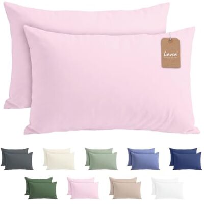 Lavea ® 2er Set Kissenbezug 50x70 Rosa Kopfkissenbezug 100% Mikrofaser Kissenhülle Bügelfrei & Knitterfrei mit Reißverschluss Lavea ® 2er Set Kissenbezug 50x70 Rosa Kopfkissenbezug 100% Mikrofaser Kissenhülle Bügelfrei & Knitterfrei mit Reißverschluss