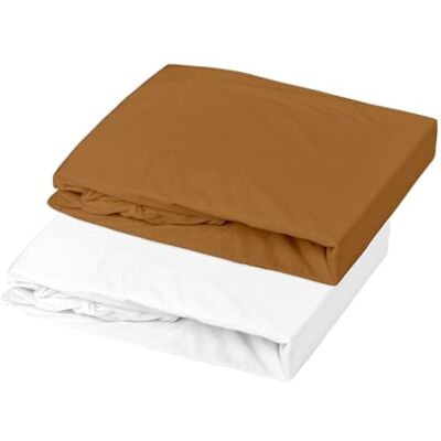 DODO Mon P Set mit 1 ALESE PU + 1 Spannbettlaken, Weiß/Karamell, 70 x 140 cm DODO Mon P Set mit 1 ALESE PU + 1 Spannbettlaken, Weiß/Karamell, 70 x 140 cm