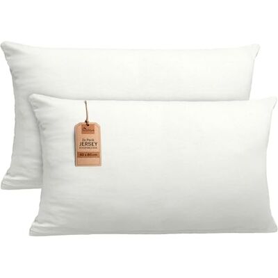 NatureMark 2er Set Jersey Kissenbezüge – Elastisch, weich, atmungsaktiv und hautfreundlich – Waschbare Kissenhülle 40x80 – Natur/Creme NatureMark 2er Set Jersey Kissenbezüge – Elastisch, weich, atmungsaktiv und hautfreundlich – Waschbare Kissenhülle 40x80 – Natur/Creme