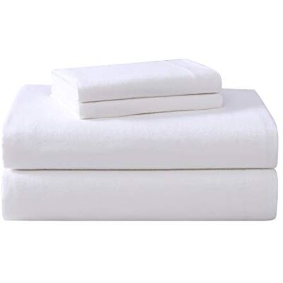 Laura Ashley Bettwäsche-Set aus Baumwollflanell, gebürstet für zusätzliche Weichheit und Komfort (True White, Full) Laura Ashley Bettwäsche-Set aus Baumwollflanell, gebürstet für zusätzliche Weichheit und Komfort (True White, Full)