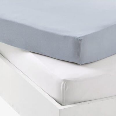 DODO Mon P Set mit 1 ALESE PU + 1 Spannbettlaken, Weiß/Hellblau, 60 x 120 cm DODO Mon P Set mit 1 ALESE PU + 1 Spannbettlaken, Weiß/Hellblau, 60 x 120 cm