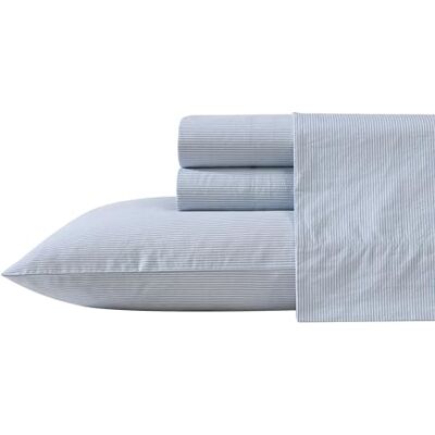 Nautica Bettwäsche-Set für King-Size-Bett, Baumwoll-Perkal-Bettwäsche-Set, frisch und kühl, leicht und atmungsaktiv (Penny-Nadelstreifenblau, King-Size) Nautica Bettwäsche-Set für King-Size-Bett, Baumwoll-Perkal-Bettwäsche-Set, frisch und kühl, leicht und atmungsaktiv (Penny-Nadelstreifenblau, King-Size)