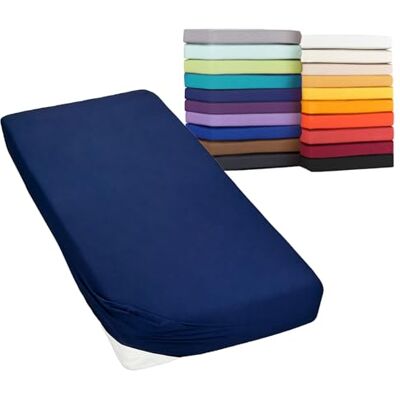 Moon Line Green XXL Spannbetttuch Spannbettlaken 200x220-220x240 160g/m² Jersey (dunkelblau) Moon Line Green XXL Spannbetttuch Spannbettlaken 200x220-220x240 160g/m² Jersey (dunkelblau)