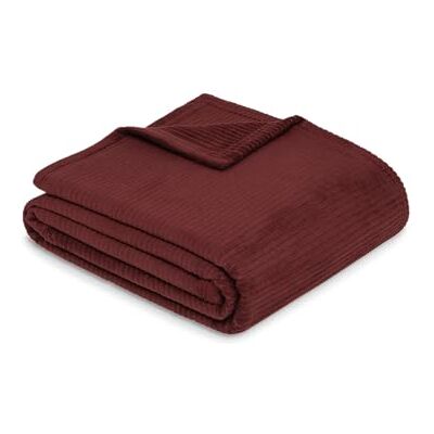 Ibena Cord Decke 140x200 cm Baumwollmix weich, Made in Germany, warm & waschbar, Kuscheldecke dunkelrot mit Cord Struktur Ibena Cord Decke 140x200 cm Baumwollmix weich, Made in Germany, warm & waschbar, Kuscheldecke dunkelrot mit Cord Struktur