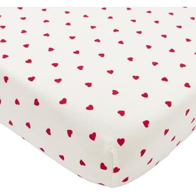 MEYCO Spannbettlaken Kinderbett 70x140/150cm Jersey Sweet Heart White 100 % Baumwolle Oeko Tex zertifiziert Spannbetttuch Rundum-Gummizug atmungsaktiv & hautfreundlich MEYCO Spannbettlaken Kinderbett 70x140/150cm Jersey Sweet Heart White 100 % Baumwolle Oeko Tex zertifiziert Spannbetttuch Rundum-Gummizug atmungsaktiv & hautfreundlich