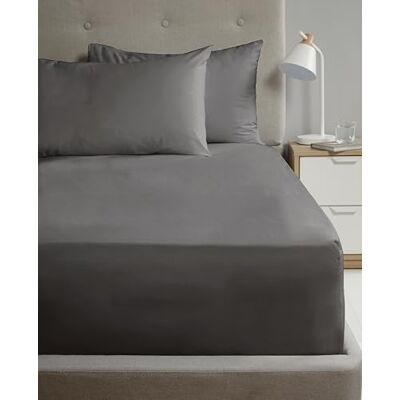 Rapport Home Spannbettlaken für King-Size-Bett, Perkal, Anthrazit Rapport Home Spannbettlaken für King-Size-Bett, Perkal, Anthrazit