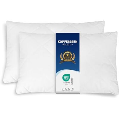 ZOLLNER 2er Set Kissen Made in Europe – Polyesterfüllung Bezug aus Mischgewebe waschbar bis 95°C 40x60 cm Hotelqualität Oeko Tex® Zertifiziert ZOLLNER 2er Set Kissen Made in Europe – Polyesterfüllung Bezug aus Mischgewebe waschbar bis 95°C 40x60 cm Hotelqualität Oeko Tex® Zertifiziert