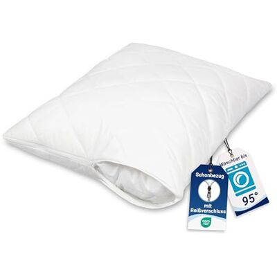 ZOLLNER gesteppter Kissenschutz in 70x80 cm – atmungsaktiver Schonbezug mit Reißverschluss Baumwollmix waschbar bis 95°C Hotelqualität Oeko Tex® Zertifiziert ZOLLNER gesteppter Kissenschutz in 70x80 cm – atmungsaktiver Schonbezug mit Reißverschluss Baumwollmix waschbar bis 95°C Hotelqualität Oeko Tex® Zertifiziert