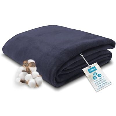 ZOLLNER Kuscheldecke flauschig in 150x200 cm weiche und langlebige Sofadecke in Marine waschbar bis 40°C Mischgewebe mit elegantem Einfassband Hotelqualität Oeko Tex® Zertifiziert ZOLLNER Kuscheldecke flauschig in 150x200 cm weiche und langlebige Sofadecke in Marine waschbar bis 40°C Mischgewebe mit elegantem Einfassband Hotelqualität Oeko Tex® Zertifiziert