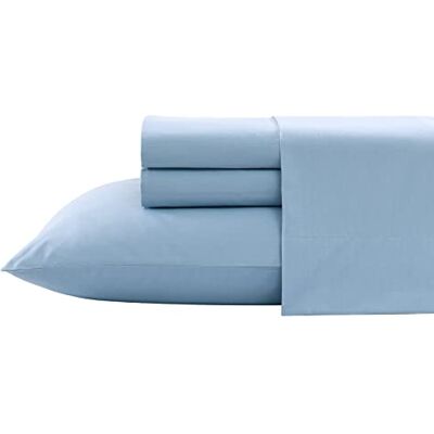 Nautica Bettwäsche-Set für King-Size-Betten, Perkal-Baumwolle, knackig und kühl, leicht und atmungsaktiv (einfarbig, hellblau, Kingsize-Bett) Nautica Bettwäsche-Set für King-Size-Betten, Perkal-Baumwolle, knackig und kühl, leicht und atmungsaktiv (einfarbig, hellblau, Kingsize-Bett)