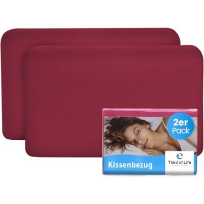 Third of Life Kissenbezug 25x40 Himbeer-rot Doppelpack für VOLAR Reise-Kissen Baumwolle (Double Jersey), Bügelfrei & trocknergeeignet, Kissenhüllen 2er Set mit Reißverschluss, Oeko-Tex Zertifiziert Third of Life Kissenbezug 25x40 Himbeer-rot Doppelpack für VOLAR Reise-Kissen Baumwolle (Double Jersey), Bügelfrei & trocknergeeignet, Kissenhüllen 2er Set mit Reißverschluss, Oeko-Tex Zertifiziert