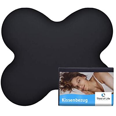 Third of Life Kissenbezug Schwarz Einzelpack, Perfekt für ACAMAR Seitenschläfer-Kissen Mako-Baumwolle (Double Jersey), Bügelfrei & trocknergeeignet, Kissenhülle mit Reißverschluss, Oeko-Tex Zertifiziert Third of Life Kissenbezug Schwarz Einzelpack, Perfekt für ACAMAR Seitenschläfer-Kissen Mako-Baumwolle (Double Jersey), Bügelfrei & trocknergeeignet, Kissenhülle mit Reißverschluss, Oeko-Tex Zertifiziert