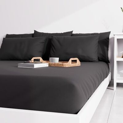 Atmosphère , Spannbettlaken einfarbig 140x190 cm ZZZ Schwarz Atmosphère , Spannbettlaken einfarbig 140x190 cm ZZZ Schwarz