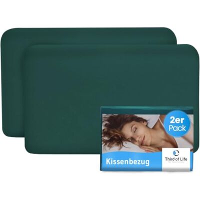 Third of Life Kissenbezug 25x40 Meer-grün Doppelpack für VOLAR Reise-Kissen Baumwolle (Double Jersey), Bügelfrei & trocknergeeignet, Kissenhüllen 2er Set mit Reißverschluss, Oeko-Tex Zertifiziert Third of Life Kissenbezug 25x40 Meer-grün Doppelpack für VOLAR Reise-Kissen Baumwolle (Double Jersey), Bügelfrei & trocknergeeignet, Kissenhüllen 2er Set mit Reißverschluss, Oeko-Tex Zertifiziert