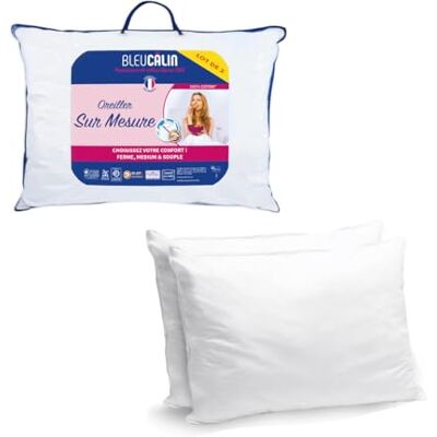 Bleu Calin Set aus 2 Kopfkissen rechteckige mit individueller Füllmengenregulation, 50x70 cm, Weiß Bleu Calin Set aus 2 Kopfkissen rechteckige mit individueller Füllmengenregulation, 50x70 cm, Weiß