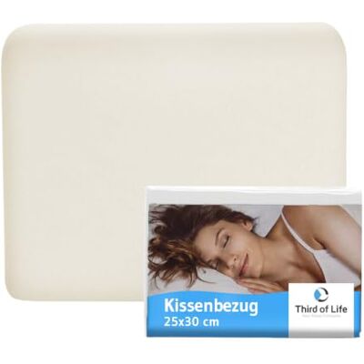 Third of Life Kissenbezug 25x30 Elfenbein-weiß Einzelpack, Perfekt für LEGAR Reisekissen Mako-Baumwolle (Double Jersey), Bügelfrei & trocknergeeignet, Kissenhülle 25 x 30 mit Reißverschluss, Oeko-Tex Zertifiziert Third of Life Kissenbezug 25x30 Elfenbein-weiß Einzelpack, Perfekt für LEGAR Reisekissen Mako-Baumwolle (Double Jersey), Bügelfrei & trocknergeeignet, Kissenhülle 25 x 30 mit Reißverschluss, Oeko-Tex Zertifiziert