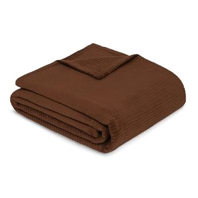 Ibena Cord Decke 140x200 cm Baumwollmix weich, Made in Germany, warm & waschbar, Kuscheldecke braun mit Cord Struktur Ibena Cord Decke 140x200 cm Baumwollmix weich, Made in Germany, warm & waschbar, Kuscheldecke braun mit Cord Struktur