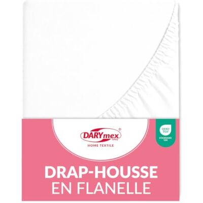 DARYmex Biber Spannbetttuch, Flanell, Baumwolle, 200x220 cm, 20 cm, Weiß Flanell Spannbettlaken, 100% Baumwolle, warm und weich, Gummizug, Matratzenhöhe bis 20 cm, Öko-Tex 100 DARYmex Biber Spannbetttuch, Flanell, Baumwolle, 200x220 cm, 20 cm, Weiß Flanell Spannbettlaken, 100% Baumwolle, warm und weich, Gummizug, Matratzenhöhe bis 20 cm, Öko-Tex 100
