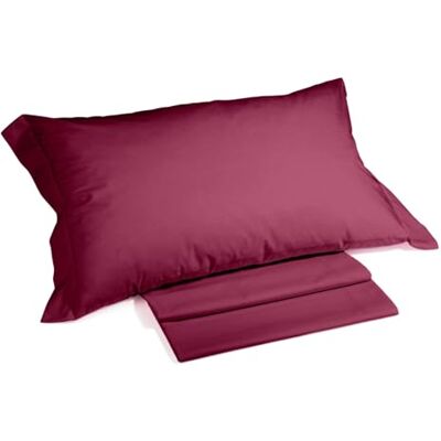 Caleffi Bettwäsche-Set aus Baumwolle, einfarbig, für Einzelbett, Bordeaux Caleffi Bettwäsche-Set aus Baumwolle, einfarbig, für Einzelbett, Bordeaux
