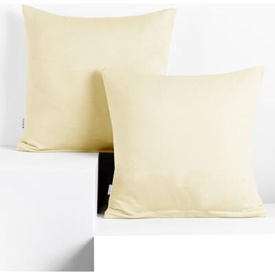 DecoKing 2 Kissenbezüge 40x40 cm Jersey 100% gekämmte Baumwolle Amber Reißverschluss Creme DecoKing 2 Kissenbezüge 40x40 cm Jersey 100% gekämmte Baumwolle Amber Reißverschluss Creme