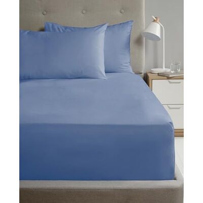 Rapport Home Spannbettlaken für King-Size-Bett, Perkal, Blau Rapport Home Spannbettlaken für King-Size-Bett, Perkal, Blau